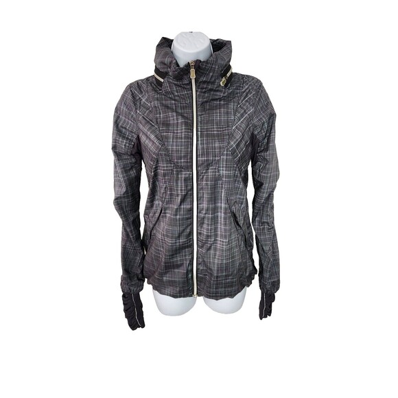 Lululemon Gray Hooded Zip-Up Windbreaker Women's Size 2 - Picture 1 of 6